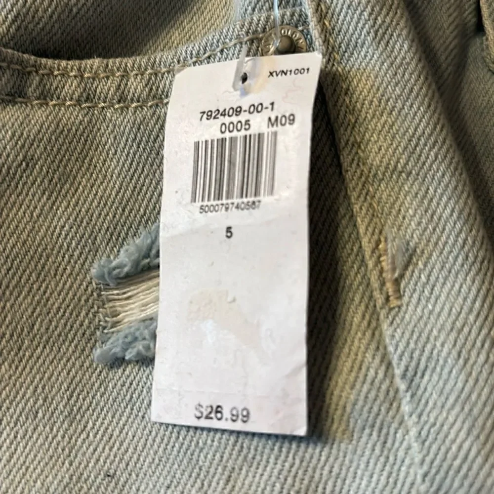 Old Navy Girls High-Rise Slouchy Straight Cut Off Distressed Denim Short